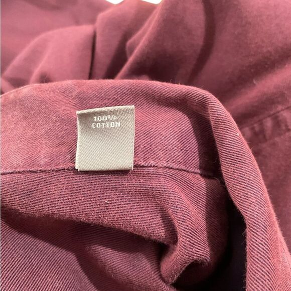 Michael Kors Women’s Burgundy Button Down Collared Long Sleeve Blouse Size M - Picture 9 of 14